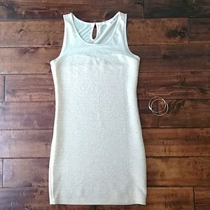 Cream mini bodycon dress